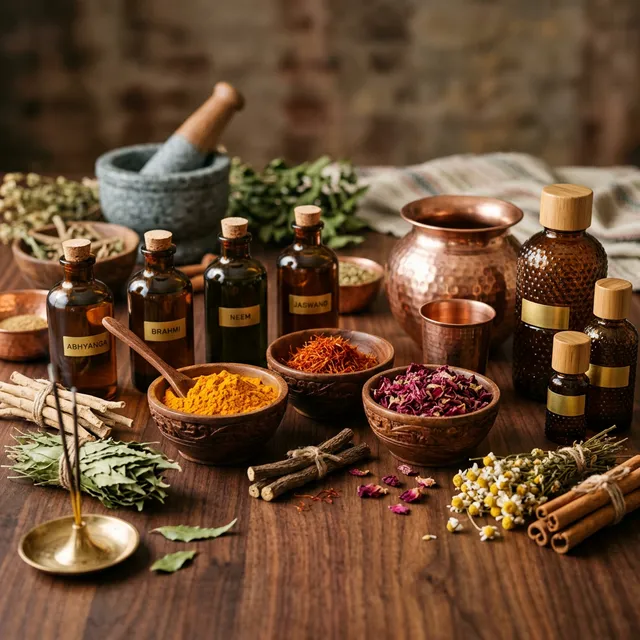 Ayurvedic herbs, oils and natural healing ingredients